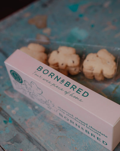 Shamrock Shaped Chocolate Chip Shortbread Biscuits | Born & Bred
