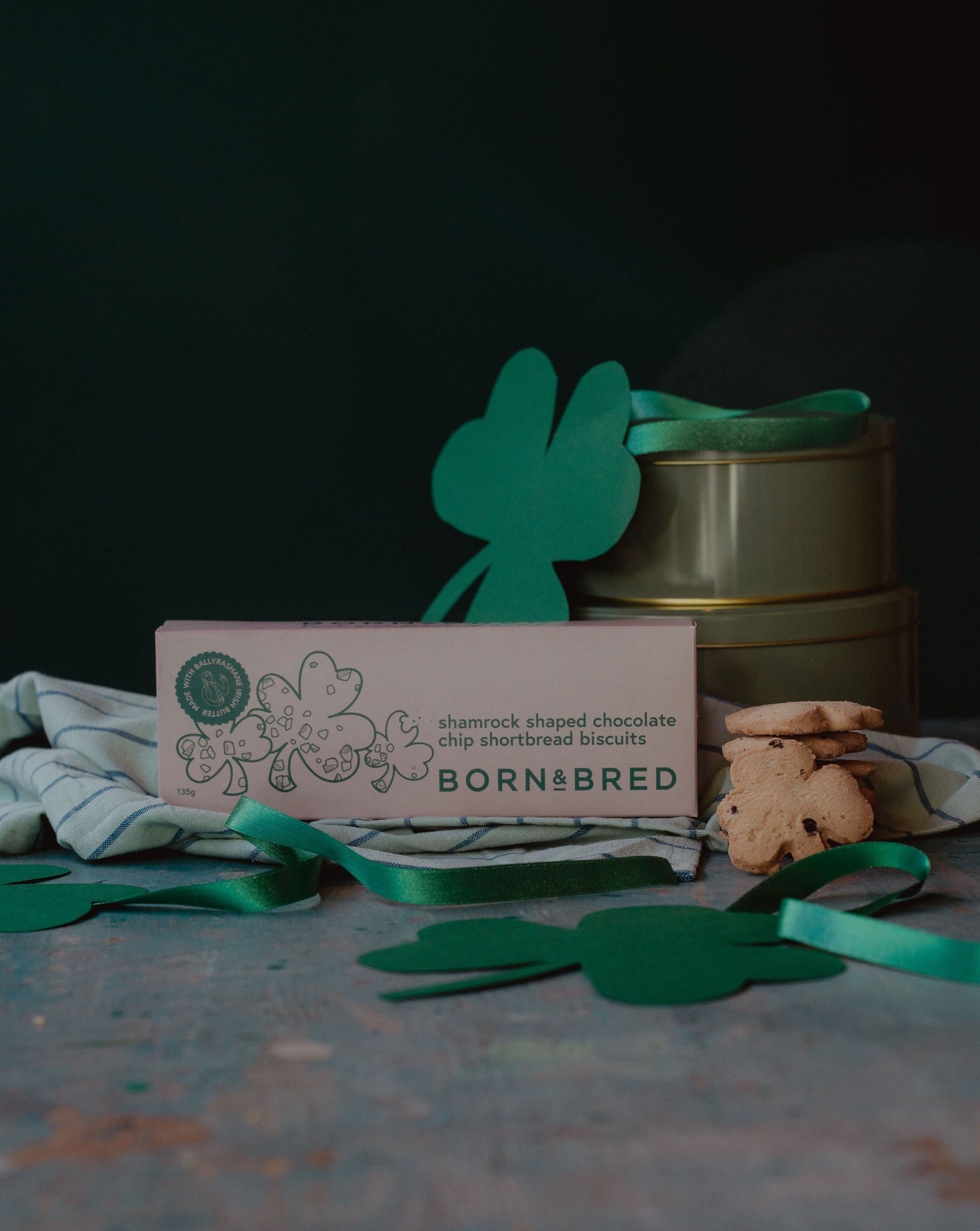 Shamrock Shaped Chocolate Chip Shortbread Biscuits | Born & Bred