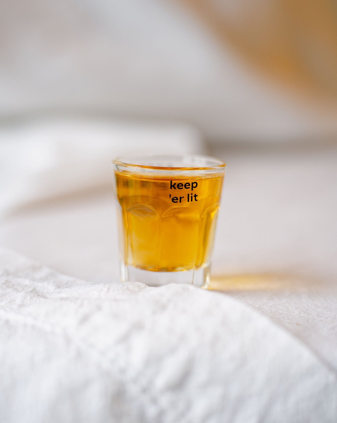 keep er lit shot glass