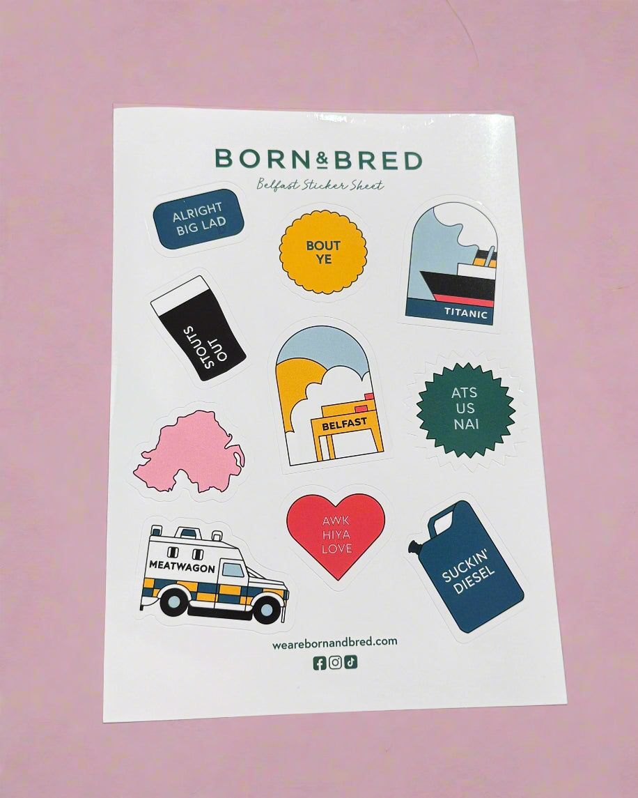 Belfast Sticker Sheet | Born & Bred