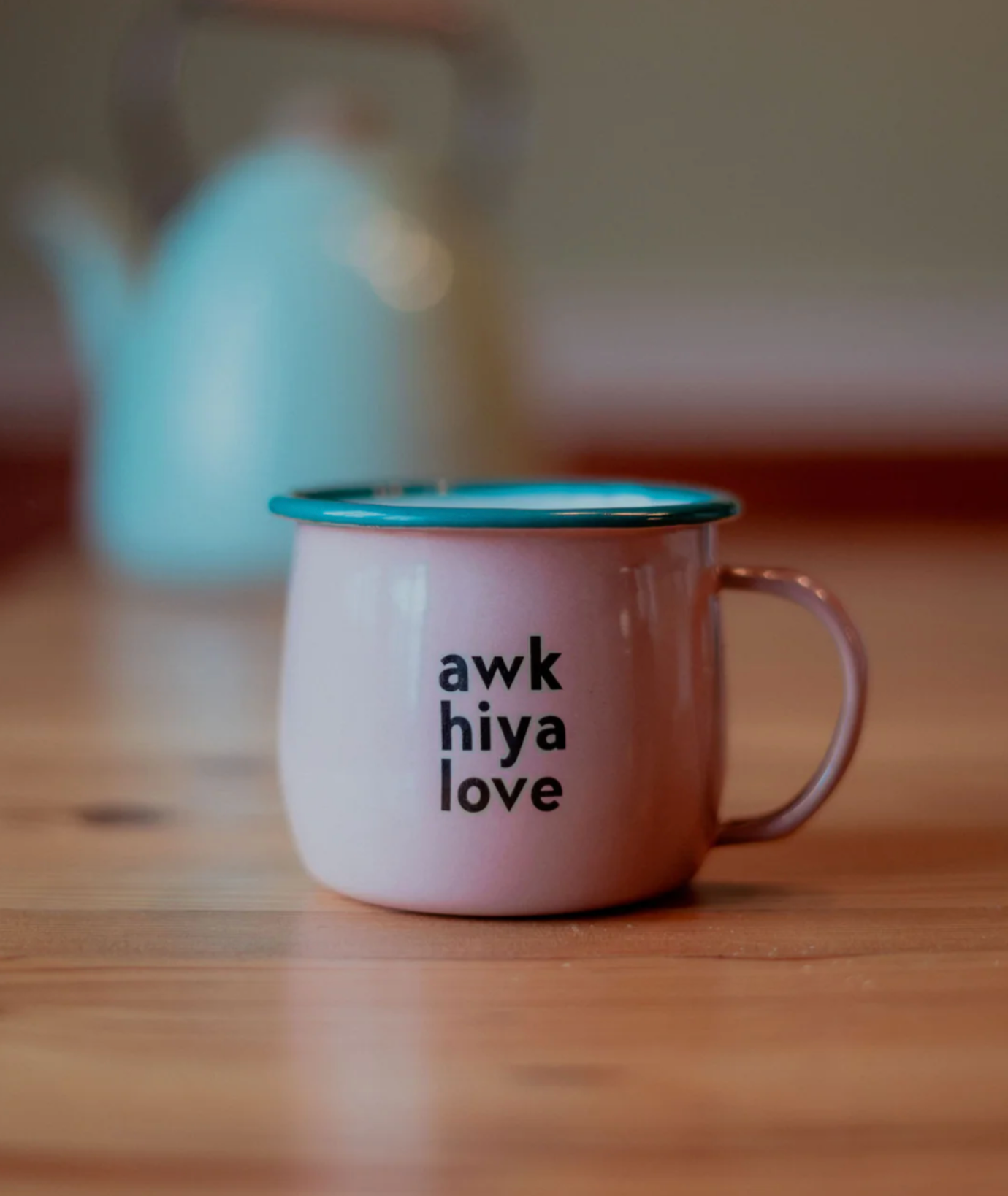 Awk Hiya Love Enamel Mug | Born & Bred